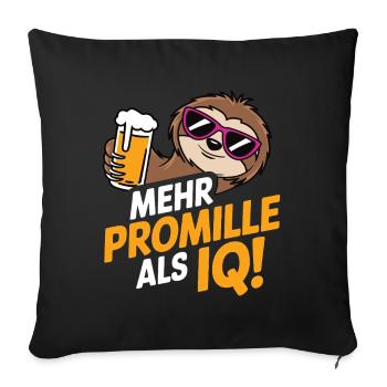 Mehr Promille als IQ Saufen Bier Alkohol Party Fau - Sofakissenbezug 45 x 45 cm - Schwarz - Vorne