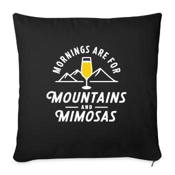 Les matins sont pour la montagne et les mimosas Randonnée - Housse de coussin décorative 45 x 45 cm - noir - Devant