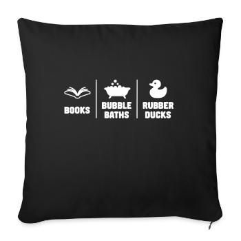Livres Bains moussants et canards en caoutchouc - Housse de coussin décorative 45 x 45 cm - noir - Devant