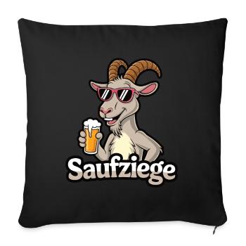 Ich bins der Saufziege Saufen Bier Alkohol Party - Sofakissenbezug 45 x 45 cm - Schwarz - Vorne
