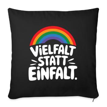 Diversity instead of simplicity: Statement against the right - Sofa pillowcase 17,3'' x 17,3'' (45 x 45 cm) - black - Front
