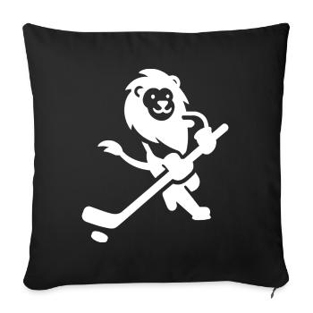 Silhouette d’un joueur de hockey sur glace Lion Wildcat - Housse de coussin décorative 45 x 45 cm - noir - Devant