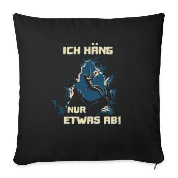 Bouldern und klettern Sprüche für Kletterhalle - Sofakissenbezug 45 x 45 cm - Schwarz - Vorne