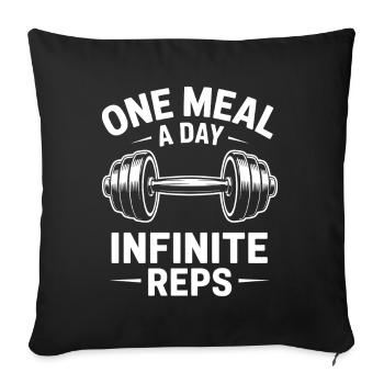 OMAD – Infinite Reps Intermittent Fasting Fitness - Sofa pillowcase 17,3'' x 17,3'' (45 x 45 cm) - black - Front