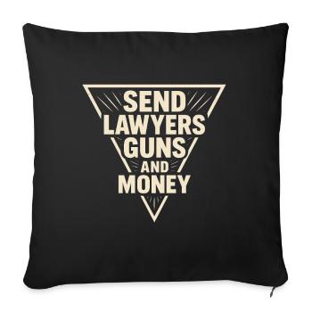 Envoyer des avocats armes et de l’argent Citation de rock rétro - Housse de coussin décorative 45 x 45 cm - noir - Devant