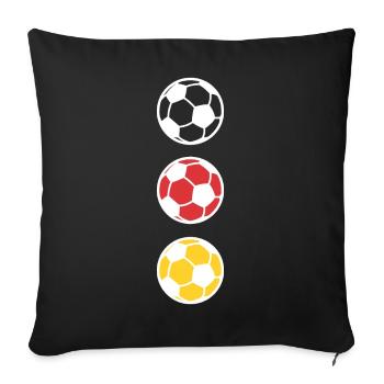 Football Allemagne Sports de balle - Housse de coussin décorative 45 x 45 cm - noir - Devant