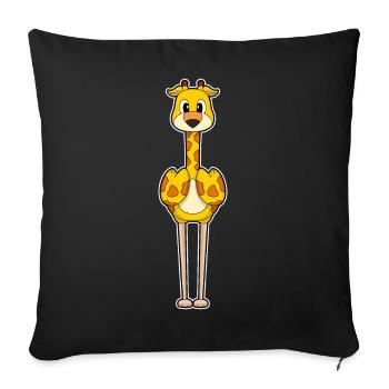 Girafe Flamant rose - Housse de coussin décorative 45 x 45 cm - noir - Devant