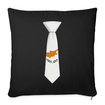 Cravate chypriote – Conception du drapeau - Housse de coussin décorative 45 x 45 cm - noir - Devant