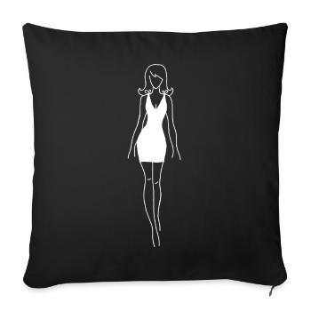Das weiße Kleid - Sofakissenbezug 45 x 45 cm - Schwarz - Vorne
