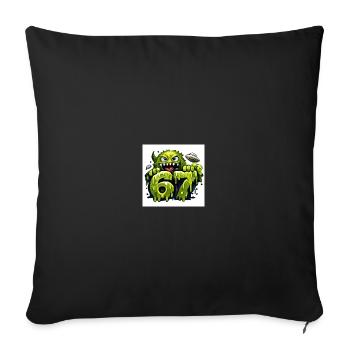 Green Slime Monster 67 - Sofa pillowcase 17,3'' x 17,3'' (45 x 45 cm) - black - Front