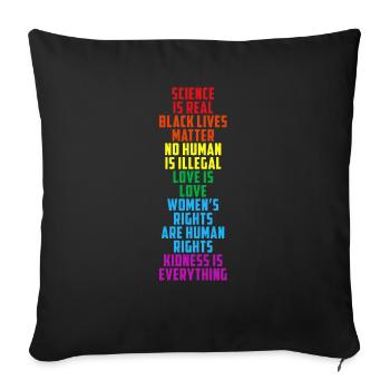 LGBT LGBTQ Gay Pride Feminism Equality - Sofa pillowcase 17,3'' x 17,3'' (45 x 45 cm) - black - Front