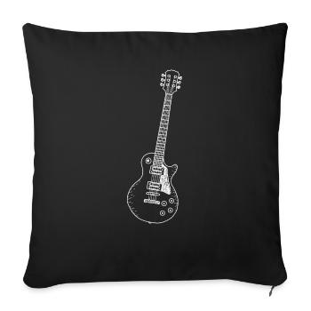 Guitare - Musique - Les Paul - Housse de coussin décorative 45 x 45 cm - noir - Devant