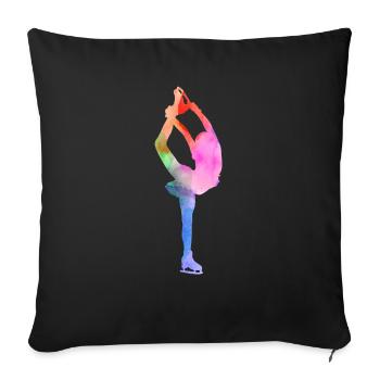 Figure Skating Ice Skater Skate Dance Winter Sport - Sofa pillowcase 17,3'' x 17,3'' (45 x 45 cm) - black - Front