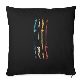 Samurai Japan Katana Ninja Schwert retro Vektor 3 - Sofakissenbezug 45 x 45 cm - Schwarz - Vorne