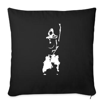 Kendo Figur TUSCHE - Sofakissenbezug 45 x 45 cm - Schwarz - Vorne