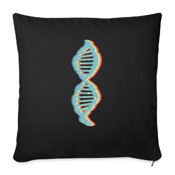 Science Biologie rétro ADN Génétique Motif 2 - Housse de coussin décorative 45 x 45 cm - noir - Devant