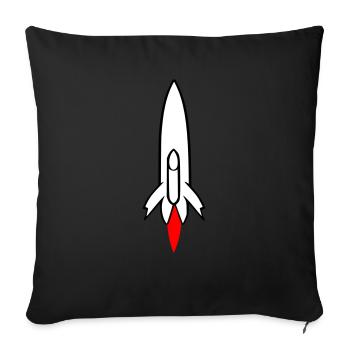Vecteur de vol spatial spatial de fusée spatiale - Housse de coussin décorative 45 x 45 cm - noir - Devant