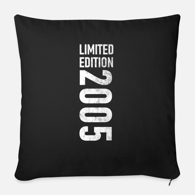 Limited Edition 2005 18. Geburtstag Geschenk - Sofakissenbezug 45 x 45 cm - Schwarz