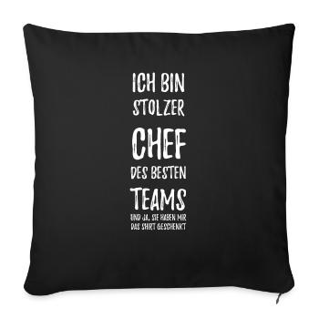 Stolzer Chef Des Besten Teams Shirt Geschenkt Boss - Sofakissenbezug 45 x 45 cm - Schwarz - Vorne