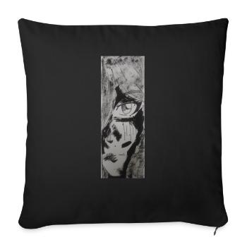Violet's stare - Sofa pillowcase 17,3'' x 17,3'' (45 x 45 cm) - black - Front
