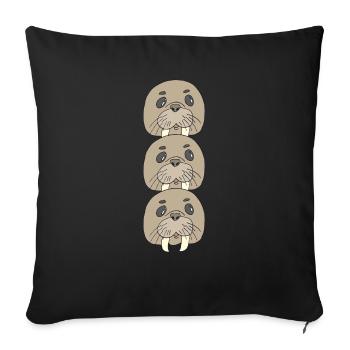 Paquet triple de morse - Housse de coussin décorative 45 x 45 cm - noir - Devant