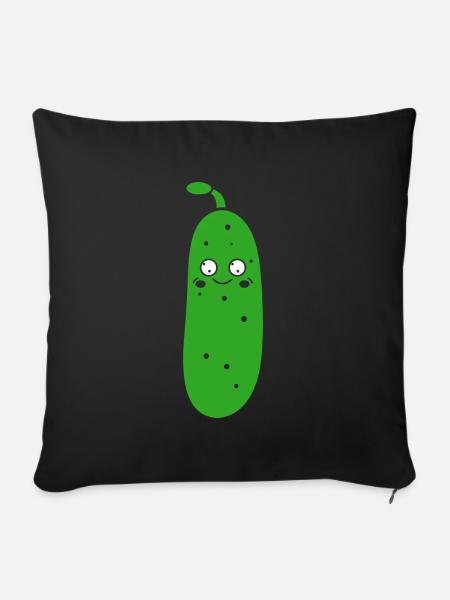 Gurke - Sofakissenbezug 45 x 45 cm - Schwarz