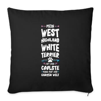 West Highland,White Terrier Dog Saying - Sofa pillowcase 17,3'' x 17,3'' (45 x 45 cm) - black - Front