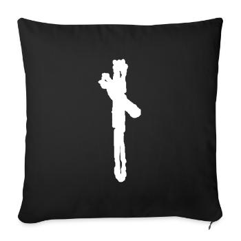 Elder Futhark Rune Naudhiz - Letter N - Sofa pillowcase 17,3'' x 17,3'' (45 x 45 cm) - black - Front