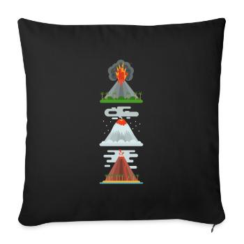 Vulkan Vulkane Vulkanliebhaber Shirt lustig Vulkan - Sofakissenbezug 45 x 45 cm - Schwarz - Vorne