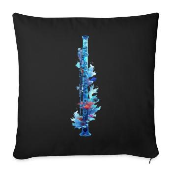 Fish Flute - Sofa pillowcase 17,3'' x 17,3'' (45 x 45 cm) - black - Front