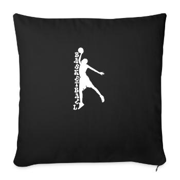Homme cadeau sport de basket-ball - Housse de coussin décorative 45 x 45 cm - noir - Devant