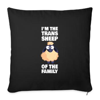 Trans Sheep Transgender Trans Pride Transsexual - Sofa pillowcase 17,3'' x 17,3'' (45 x 45 cm) - black - Front