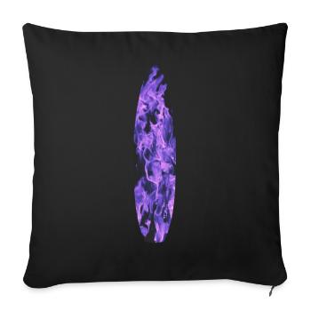 Surfboard mit blauen Flammen - Sofakissenbezug 45 x 45 cm - Schwarz - Vorne
