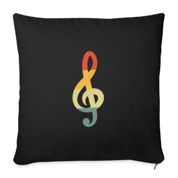 Violin clef Vintage Retro - Sofa pillowcase 17,3'' x 17,3'' (45 x 45 cm) - black - Front