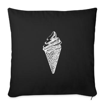 Cool soft ice cream in waffle - Sofa pillowcase 17,3'' x 17,3'' (45 x 45 cm) - black - Front