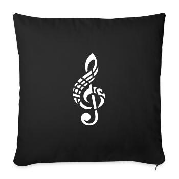 Elegant Tattoo Style Clef - Sofa pillowcase 17,3'' x 17,3'' (45 x 45 cm) - black - Front