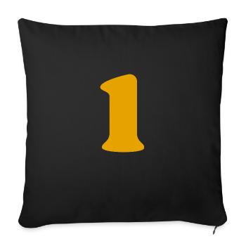 1 - Sofakissenbezug 45 x 45 cm - Schwarz - Vorne