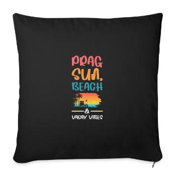 Ambiance de vacances à Prague - Housse de coussin décorative 45 x 45 cm - noir - Devant