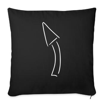 Arrow drawing sketch white - Sofa pillowcase 17,3'' x 17,3'' (45 x 45 cm) - black - Front