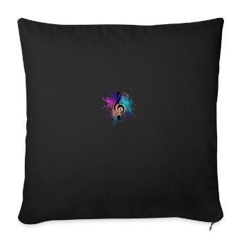 Clef de musique - Housse de coussin décorative 45 x 45 cm - noir - Devant