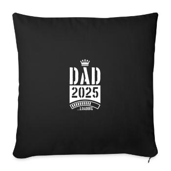 Papa 2025 Chargement Papa - Housse de coussin décorative 45 x 45 cm - noir - Devant