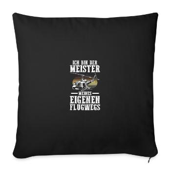 Pilot Flying Aviator Helicopter Helicopter - Sofa pillowcase 17,3'' x 17,3'' (45 x 45 cm) - black - Front