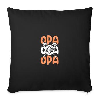 Darts player Grandpa Darts - Sofa pillowcase 17,3'' x 17,3'' (45 x 45 cm) - black - Front