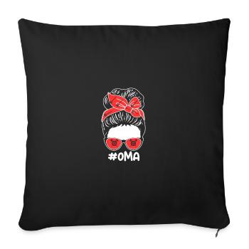 Darts Player Granny Darts - Sofa pillowcase 17,3'' x 17,3'' (45 x 45 cm) - black - Front