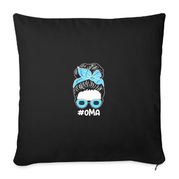 Eishockeyspieler Oma Eishockey - Sofakissenbezug 45 x 45 cm - Schwarz - Vorne