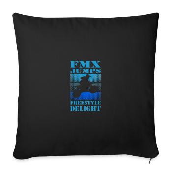 Dirt Biker Riding FMX Jumps Freestyle Dirt Bike - Sofakissenbezug 45 x 45 cm - Schwarz - Vorne