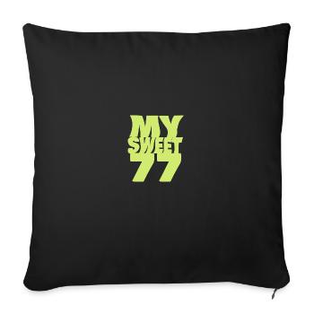 Birthday 77 - Sofa pillowcase 17,3'' x 17,3'' (45 x 45 cm) - black - Front