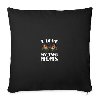 Cadeau de fête des mères lesbiennes maman LGBT - Housse de coussin décorative 45 x 45 cm - noir - Devant
