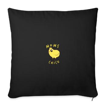 T-shirt enfant fille de maman pour fils fille - Housse de coussin décorative 45 x 45 cm - noir - Devant