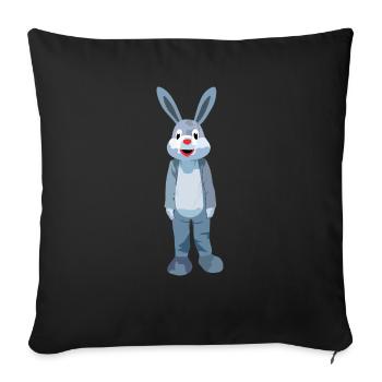 Rabbit rabbit animal not only for Easter - Sofa pillowcase 17,3'' x 17,3'' (45 x 45 cm) - black - Front